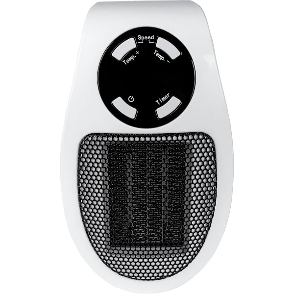 Mini pluggvarmer, PTC keramisk varmeelement, 90° roterbar strømplugg, timerfunksjon, LED-display, justerbar