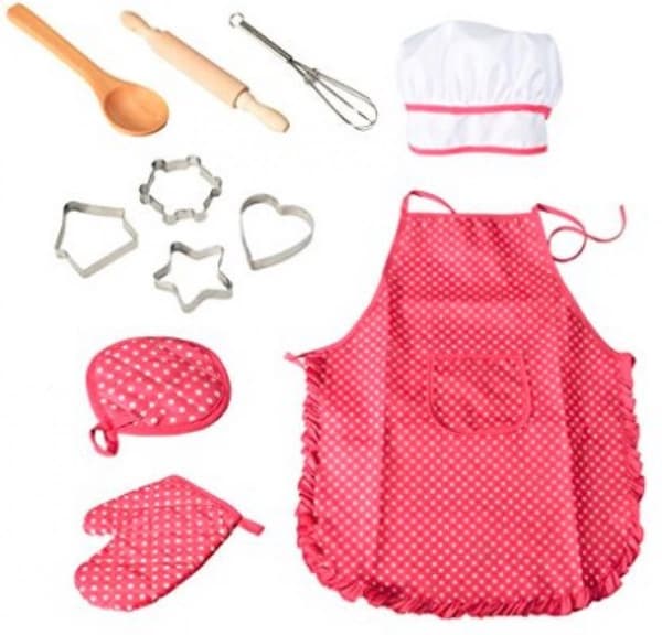 ING 11-delars set - Köksförklädesset - Rosa - 28*23,5*2,8 cm