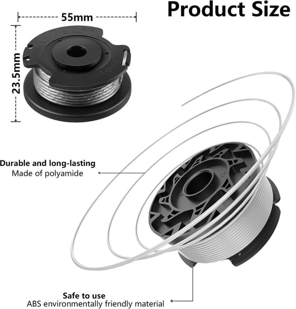 ING Klippelinjesett - 4 stk. spoler egnet for Bosch trimmer gresstrimmer F016800351 - Spole for gresstrimmer - Lengde: 6m, Ø 1.60mm -