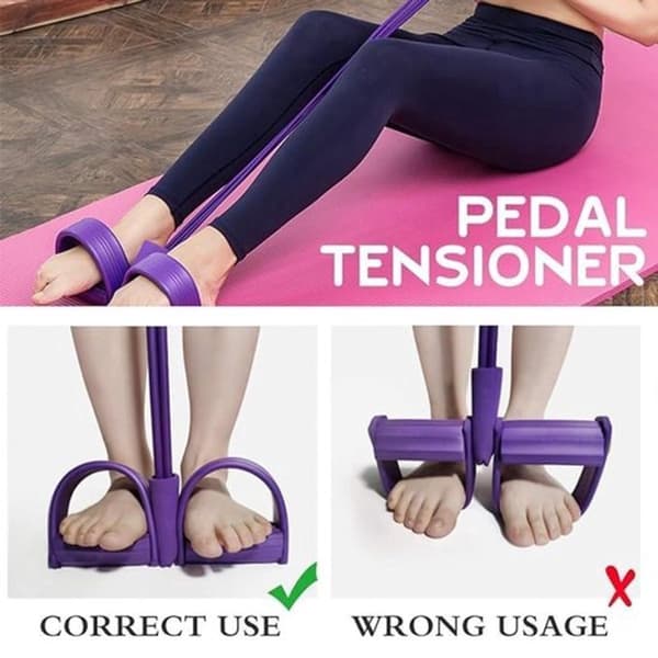 Elastisk Abdominal Træner - Modstandspedalbælte - Abdominal Muskeltræner - Lilla