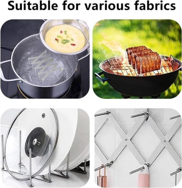 2-delt - Låg Holder - Ribberamme i rustfrit stål - Justerbar spareribs