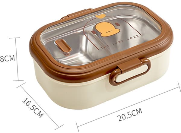 ING Miljøvenlig madkasse i rustfrit stål - 950 ml bento box med rumdelere