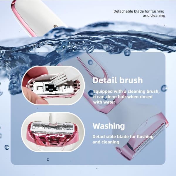 ING 4-i-1 Elektrisk Rakapparat/Epilator - Dam - Rosa, Vit
