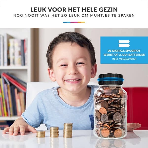 ING 1.8L - Transparent - Digital Mynträknare - Blå