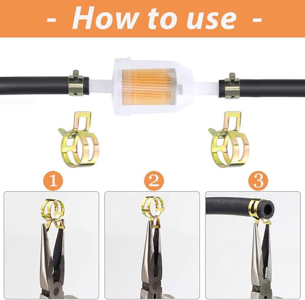 Bränslefilter - 10-pack - Bensinfilter - Inline Bensinfilter med 6mm och 8mm Slanganslutningar - Universella Inline Bränslefilter