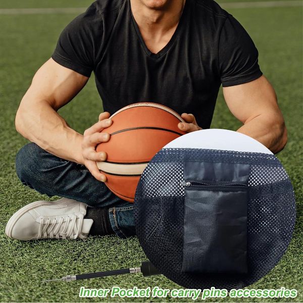 Basketball Netpose - Enkelt Boldpose - 16L - Sort - Netstof