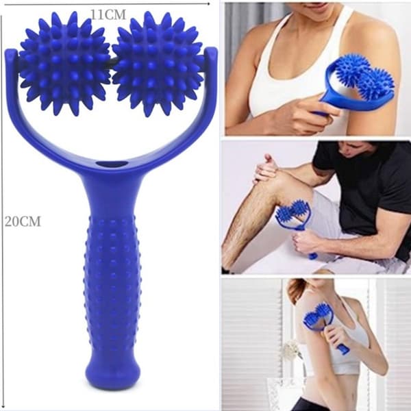 ING Anti Cellulite Roller - Med Handtag Och 3 Igelkottsbollar - Massagerulle - Bindvävsmassage - Cellulitroller -