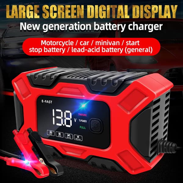 12V 6A Batterilader - Vedlikeholdslader - Smart Helautomatisk Billader