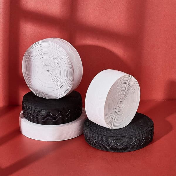Elastisk 25mm Platt Flätad Midjeband Svart Elastiskt Band 5 Meter Robust Directoire Kläder Hobbyhantverk Sömnad Elastisk Halkfri Silikon För