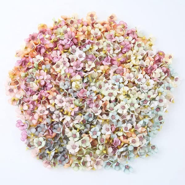 ING 100 Stykker - Kunstige Blomster - Mini Dekorative Blomster - Til DIY Bryllupsdekorationer