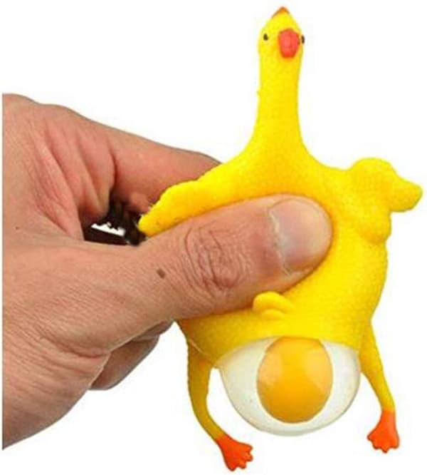 Morsomme Squishy Leker Kylling & Egg – Stressreduserende Klemmeleke for Voksne & Barn (9*6cm)