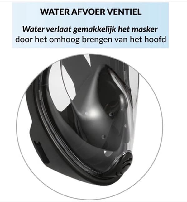 ING snorkelmaske til voksne L/XL - Sort snorkelsæt