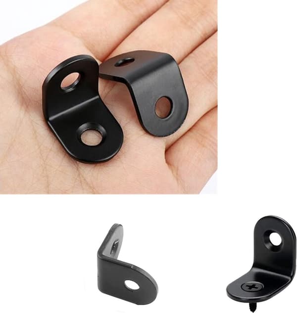 30 stycken - Svart - L-format stativ - 20 x 20 mm - Hörnstativ