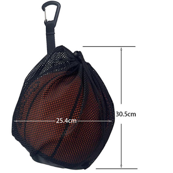 Basketball Netpose - Enkelt Boldpose - 16L - Sort - Netstof