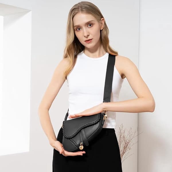 Crossbody taske til kvinder - skuldertaske - sort