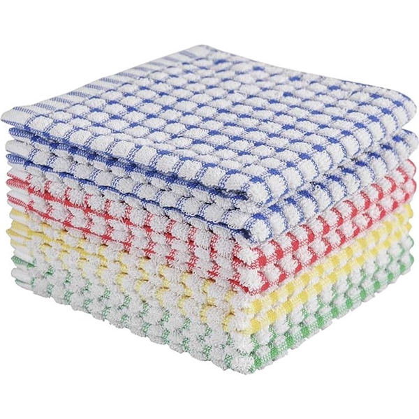 Disktrasor - 8 stycken - 30x30cm - Bomull - 2 röda + 2 gula + 2 blå + 2 gröna