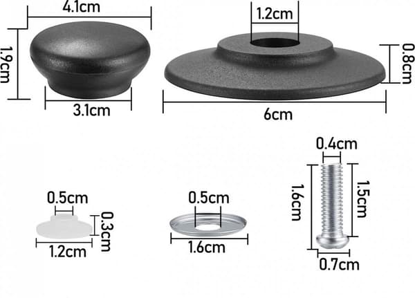Grytlocks handtag - Grytlocksknopp - Universal - 4 stycken - Svart
