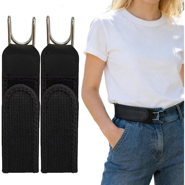 ING Spenneløst Belte 2 Stykker Elastisk Komfortbelte Spennefritt Belte Elastisk Belte Spennefritt Justerbart One Size Tilbehør Elastisk Stretchbelte for