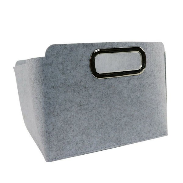 Filt Opbevaringskurv Tøj Organizer Diverse Beholder MØRK Dark grey Dark grey L