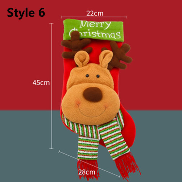 Stor julstrumpa Santa Claus strumpor Godis presentpåse style 6
