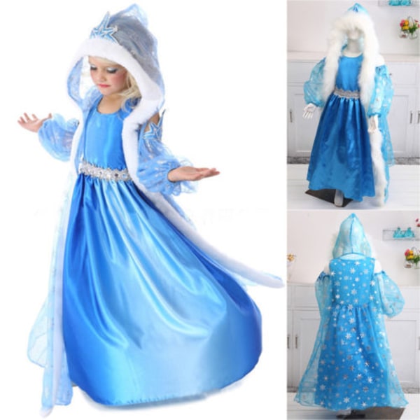 Prinsessan Aisha Hooded Cape Cloaks Klänning Kostym 110cm