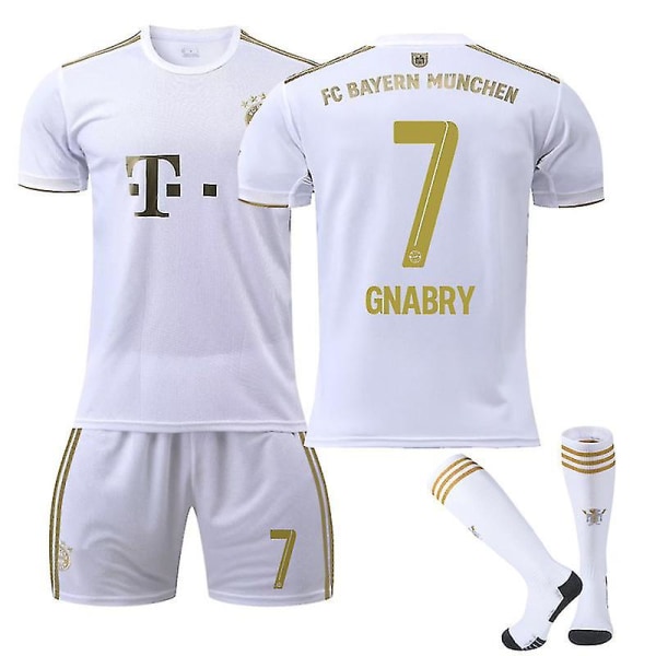 2022-2023 Ny sæson FC Bayern München Fodboldtrøjer Fodbolduniformer T-shirts trøje V 22 23 GNABRY 7 Kids 18(100-110CM)