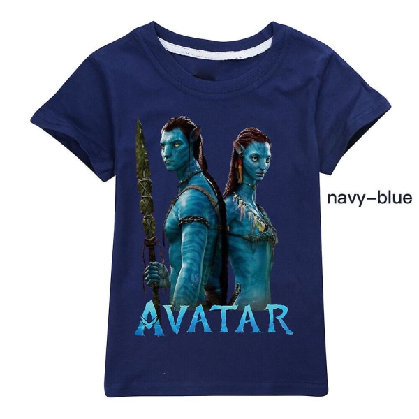 Kids Avatar 2 The Way Of Water Kortärmad 100 % bomull T-shirt Present V Navy 110CM 3-4Y
