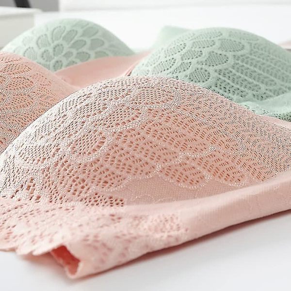 Air BH Naturgummi Underkläder Bralette Sömlös Sportväst i ett stycke Spets BH Lätt vacker rygg Apricot M