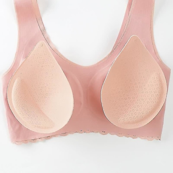 Air BH Naturgummi Underkläder Bralette Sømløs Sportvest i ét stykke Blonde BH Let smuk ryg Apricot M