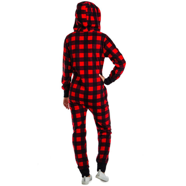 Kvindernes One Piece Print Sovetøj Julepyjamas Jumpsuit V red XL
