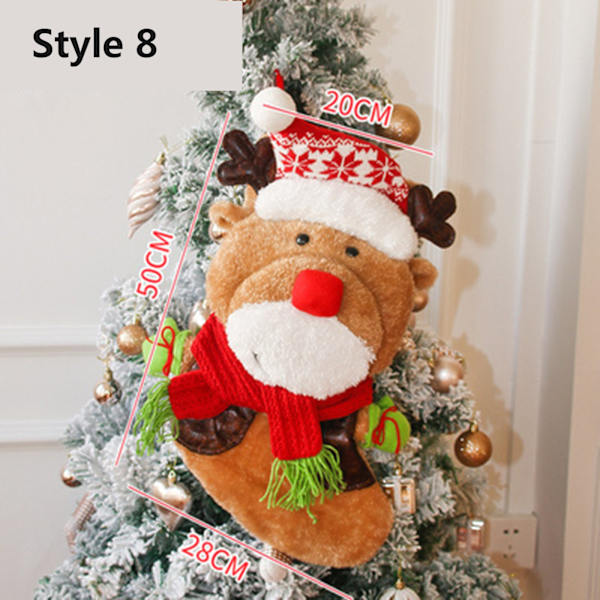 Stor julstrumpa Santa Claus strumpor Godis presentpåse style 2