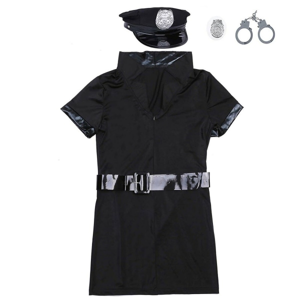 polisdräkt för kvinnor Cosplay Fancy Dress Halloween Outfit Set - Perfet V M