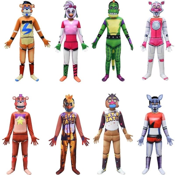 Five Bear Bonnie Bear Costume Game Fnaf Foxy Chica Bonnie Freddy Cosplay Kostymer Fancy Nightmare Halloween kostyme for barn V 139 160(11-12Y)