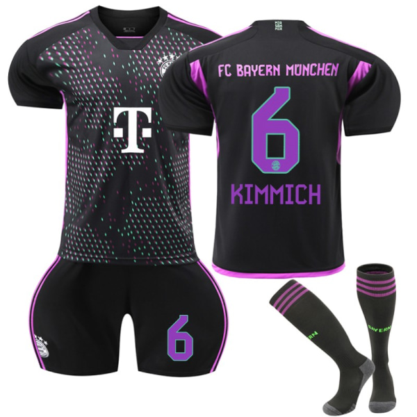 2023-2024 Bayern München bortefotballdrakt for barn nr 6 Kimmich Z 12-13 years