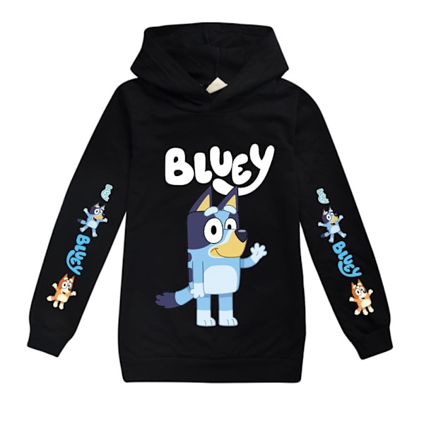 Mub- Blå tröjor med huva för män och kvinnor för barn BLUEY black 110cm
