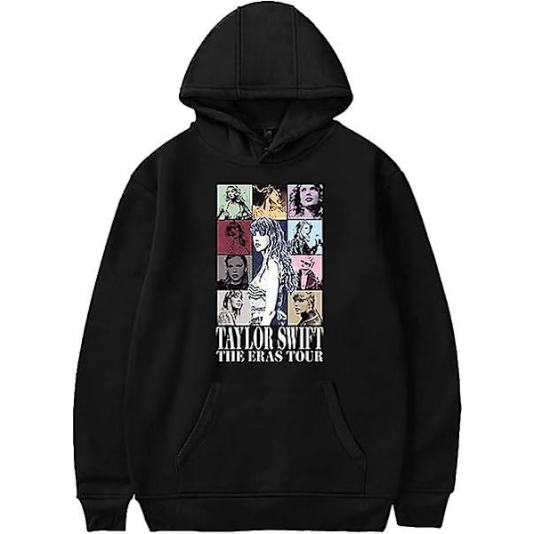 Taylor The Eras Tour Swift huppari vetoketjulla Casual huppari taskulla Black XXS