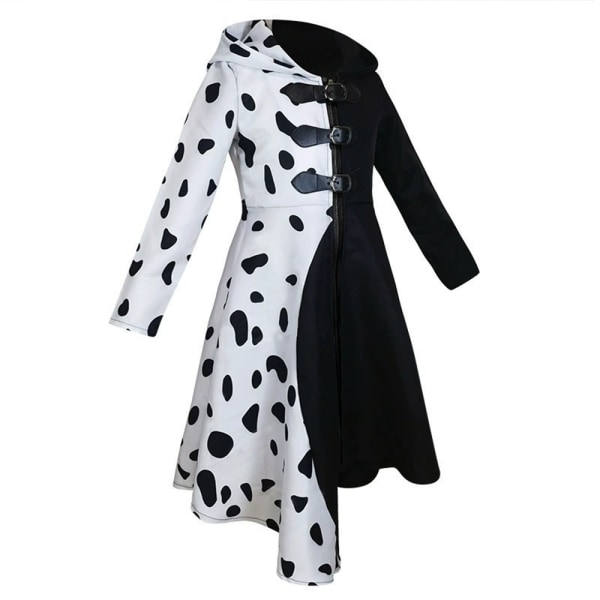 Cruella Dalmatian Print Vintage Halloween kostym XL