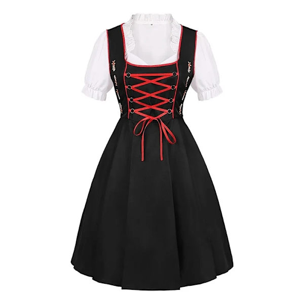 Mub- Naisten Oktoberfestin oluttyttö saksalainen mekko neliökaulus esiliina Cosplay-asu juhlapuvut naisille festivaaliesitys 1 v 1 2 XL