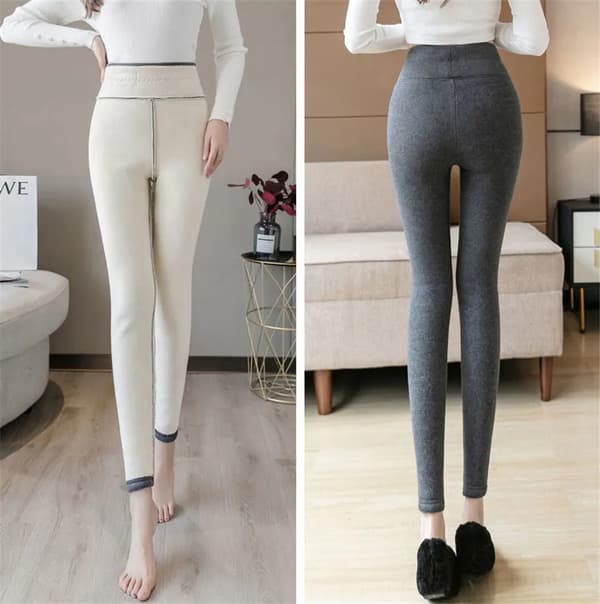 Vinter kvinders Thicken Lambwool Leggings Fleeceforet V gray lambeool double extra large