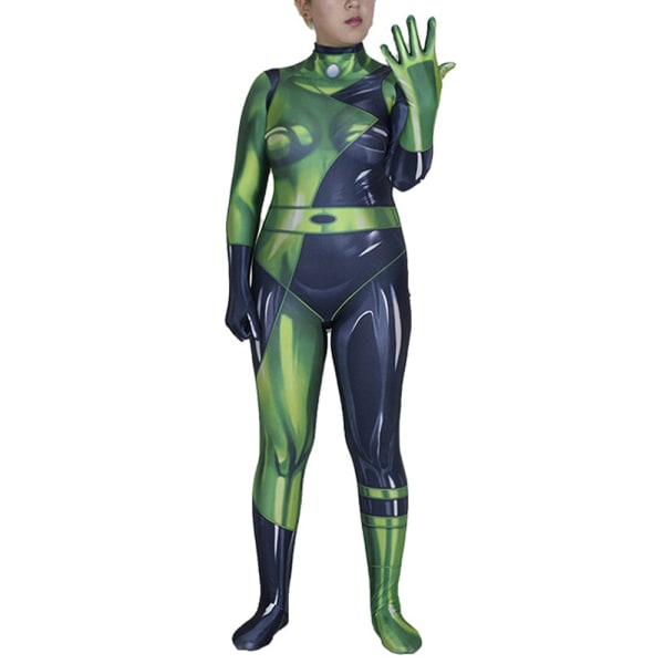 Cosplay Life Shego Kim Possible Skurk Cosplay Kostume Bodysuit 2XL