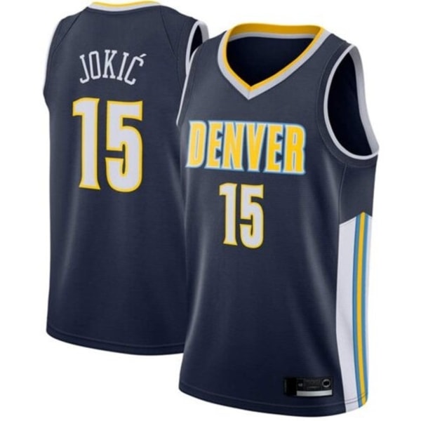 Baskettröja för herrar JOKIC 15# MURRAY 27# PORTER JR. 1# vuxen Mode Top tee Sport T-shirts V navy #15 B 2XL