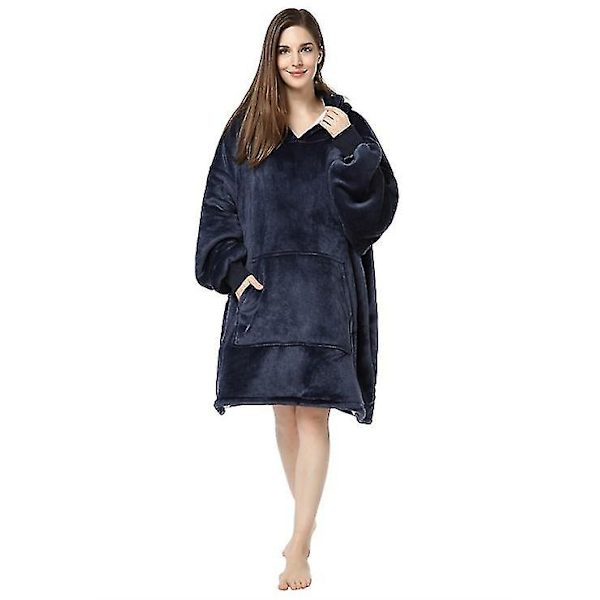 Pars hem kläder förtjockade varm kall äkta huvtröja pyjamas navy