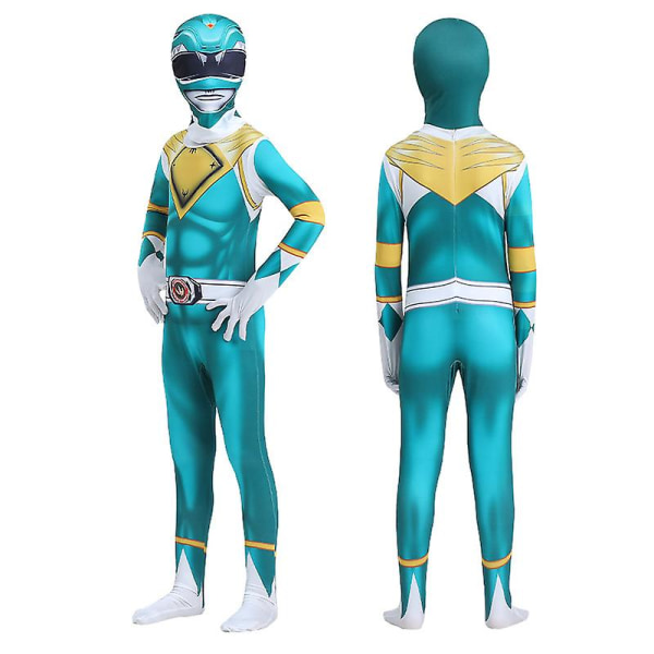 Vuxna barn Power Rangers Mighty Morphin Cosplay Jumpsuit Party Fancy Suit V Green 130