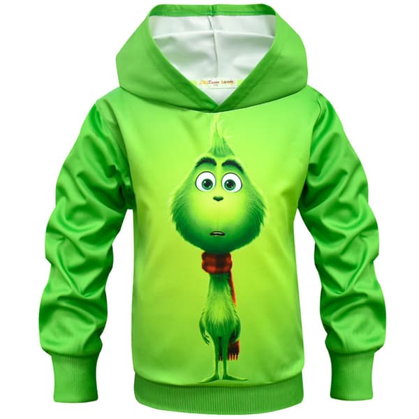 Grinch-hettegenser for gutter, jenter, julekostyme.k 140cm