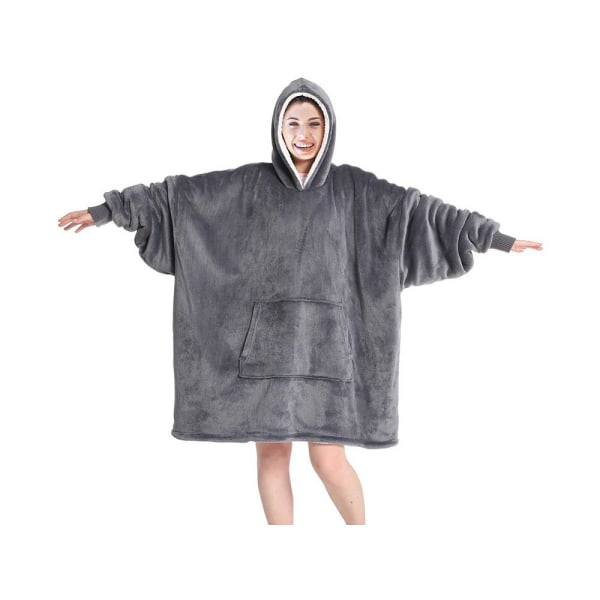 Snuggie Oversized Hoodie Filt med Luva Grå gray