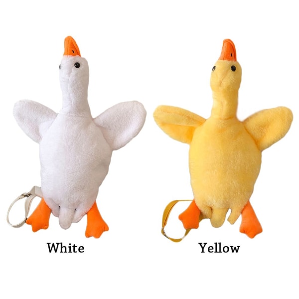 Uppstoppad Anka Cartoon Doll Axelväska Plysch Toy Duck Handväskor Z white