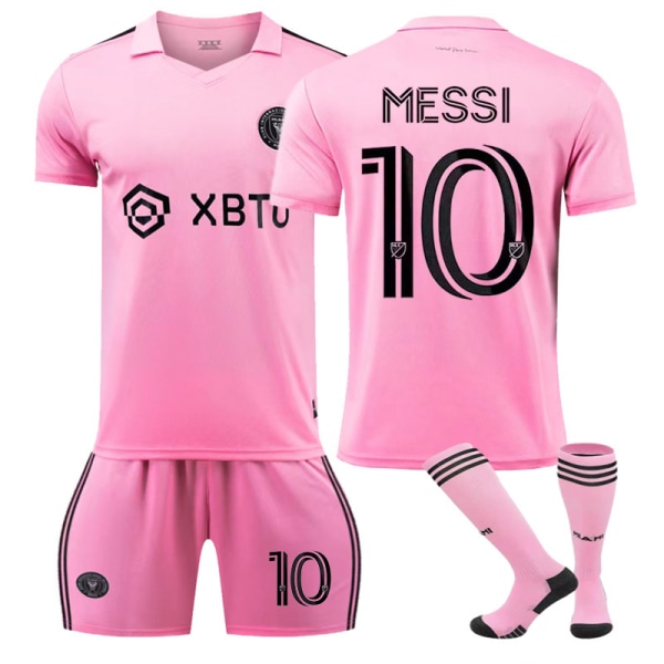 Messi NO.10 Miami International Hemmetröja Rosa Fotballtrøye Sett Z Kids 28