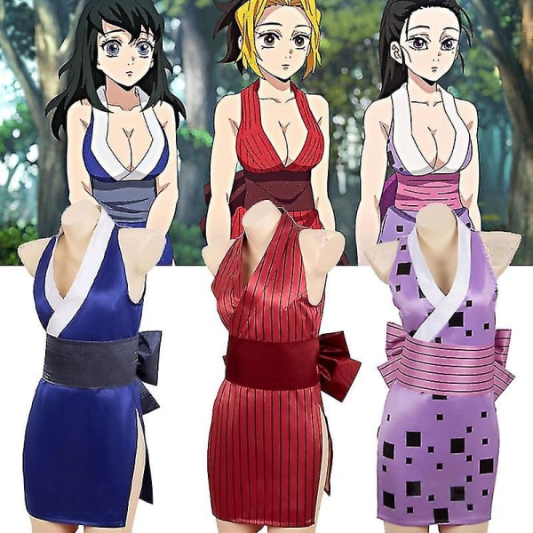 Anime Demon Slayer Makiwo Cosplay Costume Uzui Tengen Wives Uniform Dress Entertainment District Z L