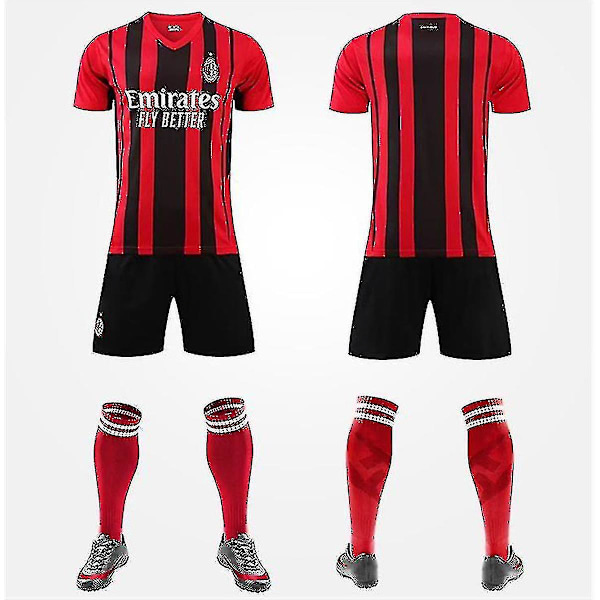 Ny 21/22 Hem Barn Fotbollssatser Strips Skjorta Fotbollströja Träningsdräkt AC Milan Home IBRAHIMOVIC 11 y AC Milan Home IBRAHIMOVIC 11 20( 4-5 Years)