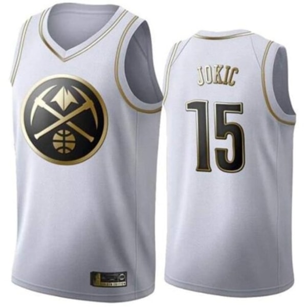 Baskettrøje til herrer JOKIC 15# URRAY 27# PORTER JR. 1# voksen ode Top tee Sport T-shirts V white #15 B M